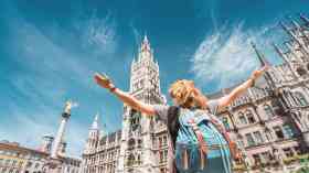 Young person in foreign city