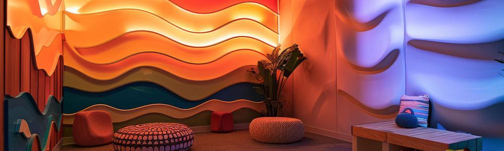 Sensory room with bright colours