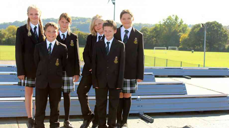 King's Academy Ringmer Eco Club members and solar panels