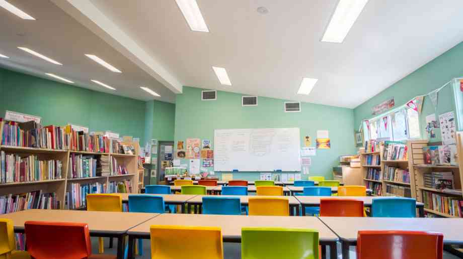 Brightly coloured classroom