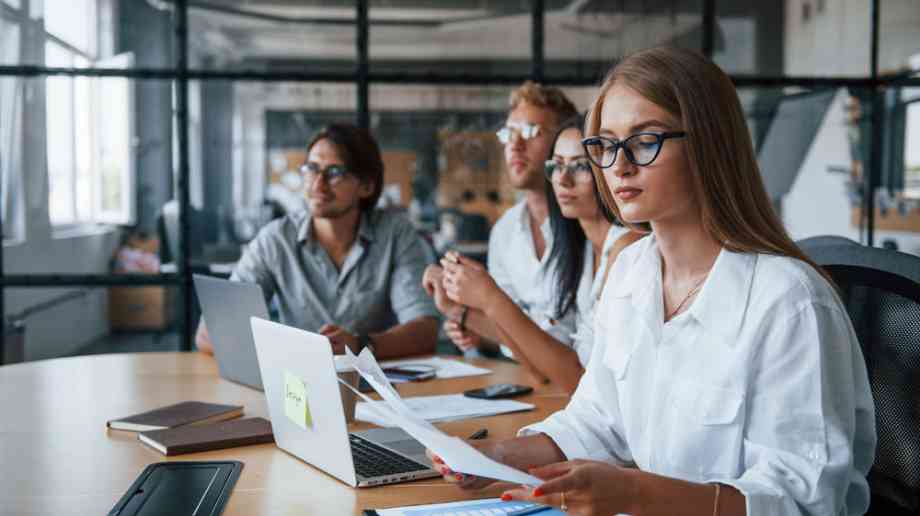 Young people in office