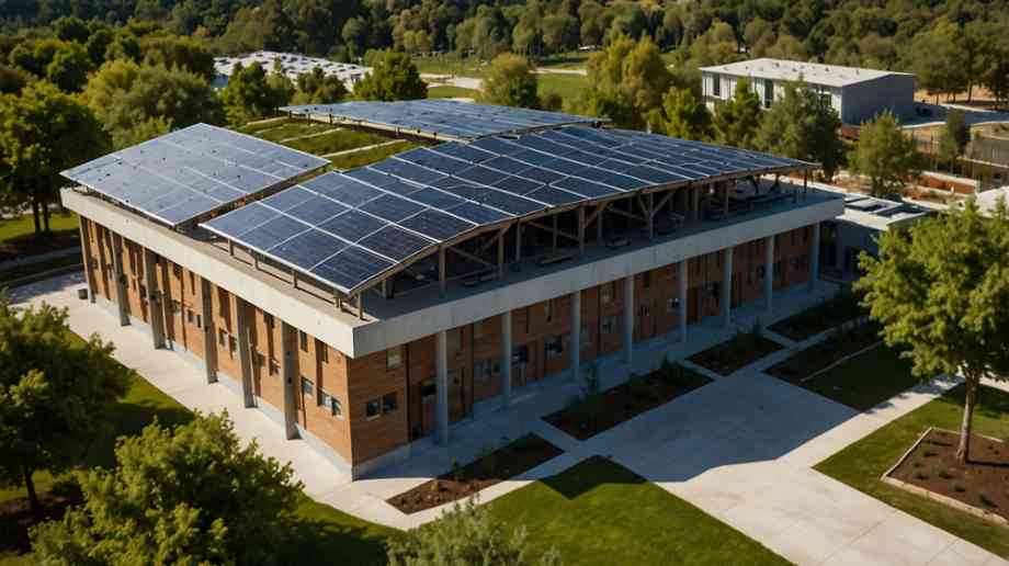 Solar panels on a school.