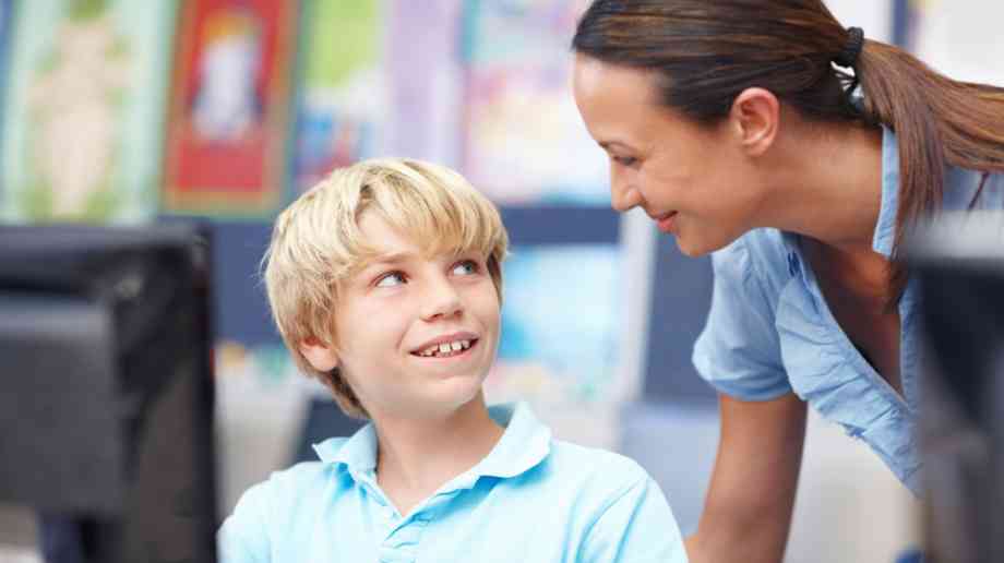 Child with teacher