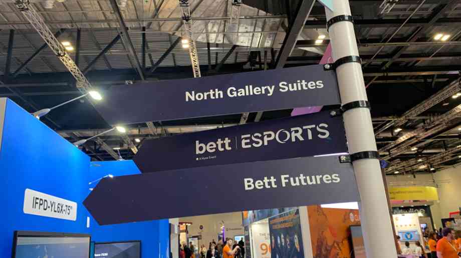 Sign pointing to different Bett exhibitions.
