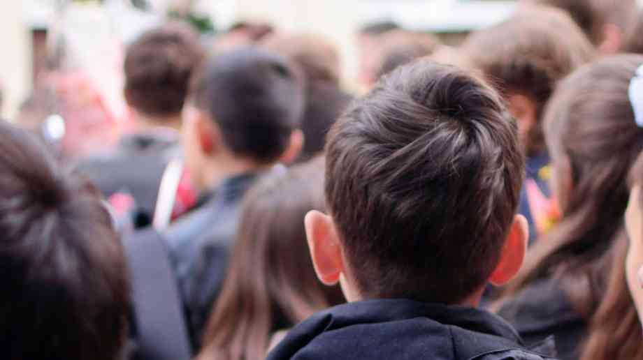 School children outside