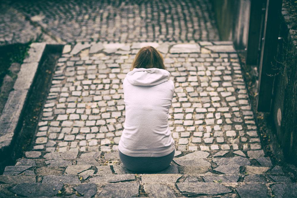 Teenage girl alone
